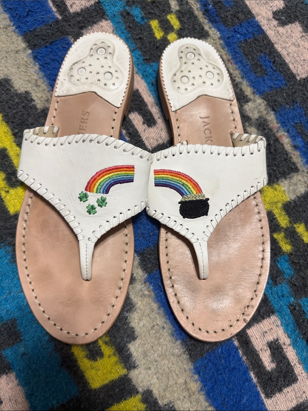 Jack Rogers White Leather Sandal